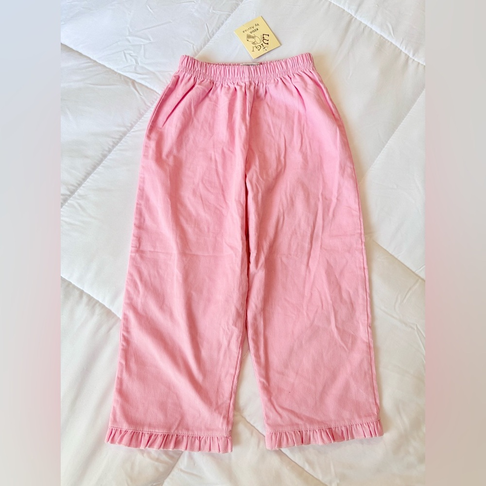 NEW Luigi Kids Corduroy Pink Ruffle Hem Pants!